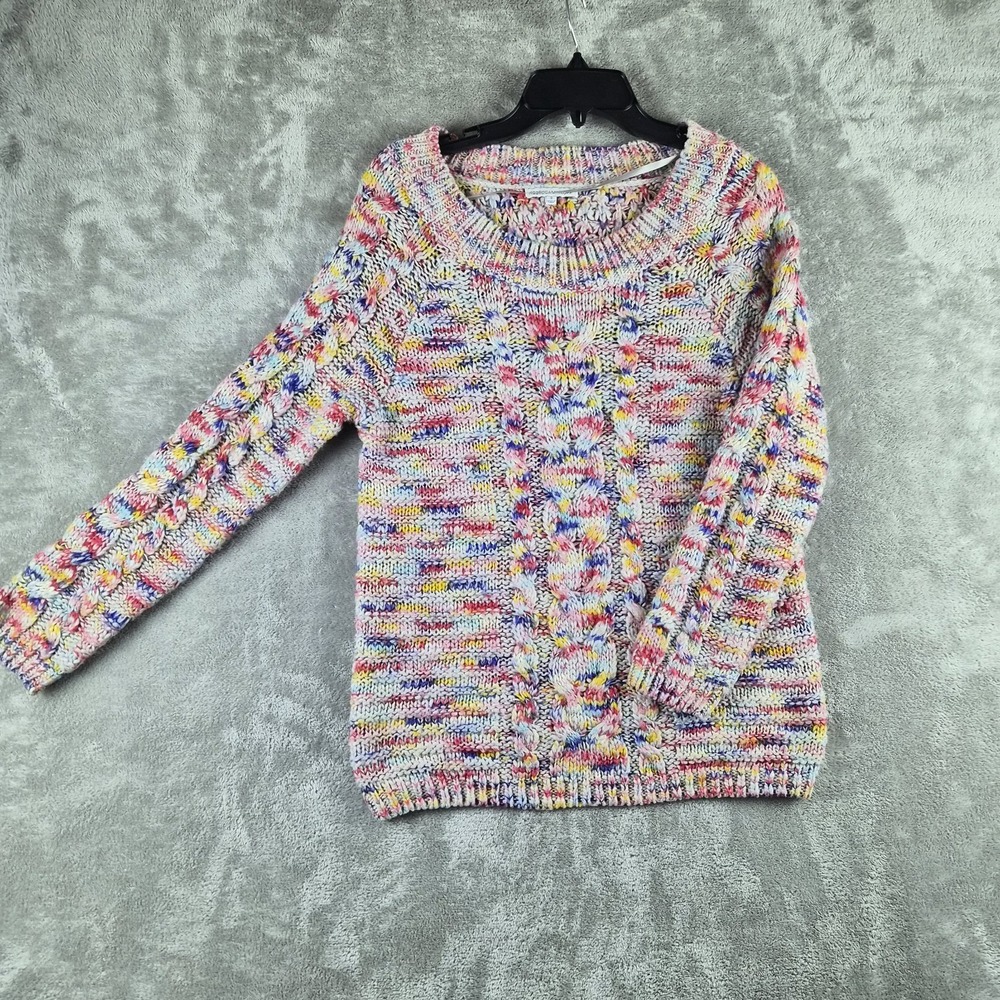 Rebecca Minkoff Sweater Womens Small Cable Knit Chunky Crewneck Marled Designer